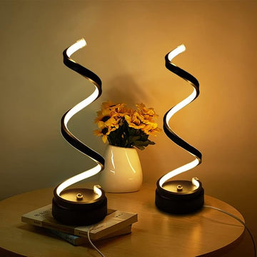 Spiral LED Table Lamps | 12W Warm White Dimmable