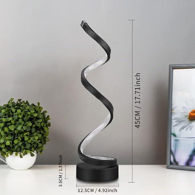 Spiral LED Table Lamps | 12W Warm White Dimmable