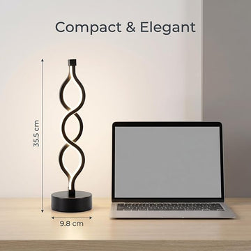 Spiral LED Table Lamp | 3 Colour Dimmable USB Bedside Lamp