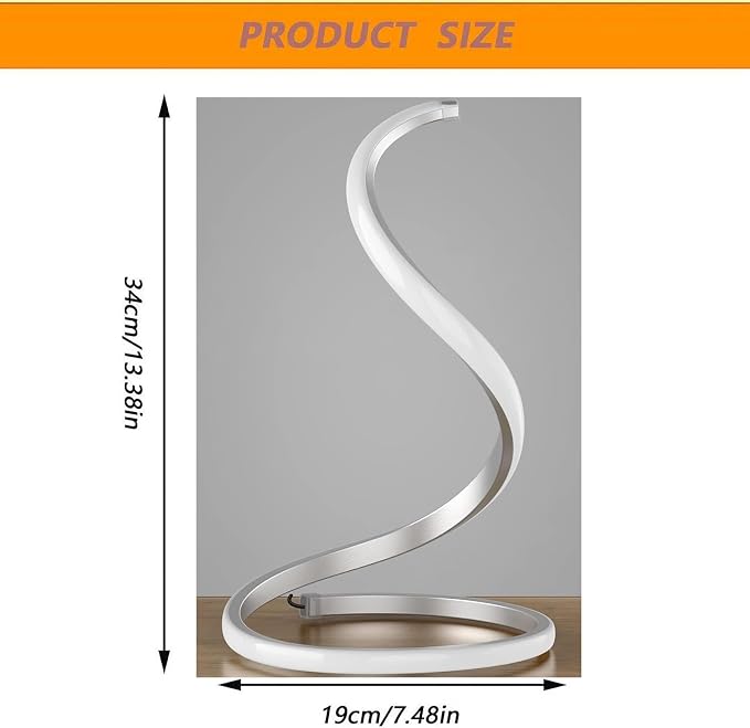 Decorative LED Table Lamp Silver | 3 Colour Temperature Modes