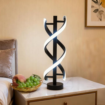 Modern Spiral LED Table Lamp | 3 Colour Bedside Desk Light