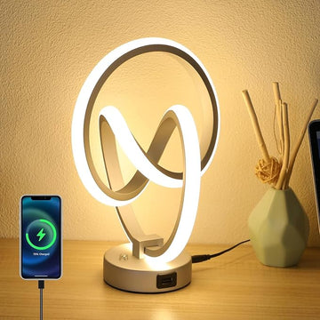 LED Spiral Table Lamp | RGB Touch Dimmable Bedside Lamp