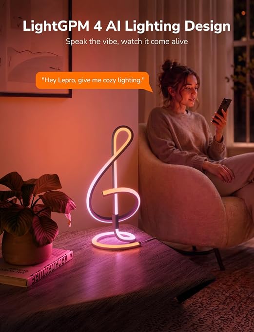 TB2 AI Smart Table Lamp | RGB+IC Music Sync LED Lamp