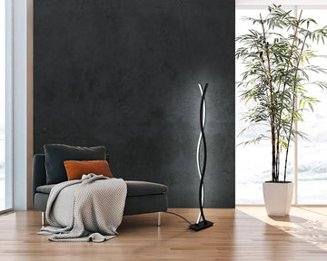 LED Floor Lamp Lasana 3 2-Flame Modern Steel Floor Lamp